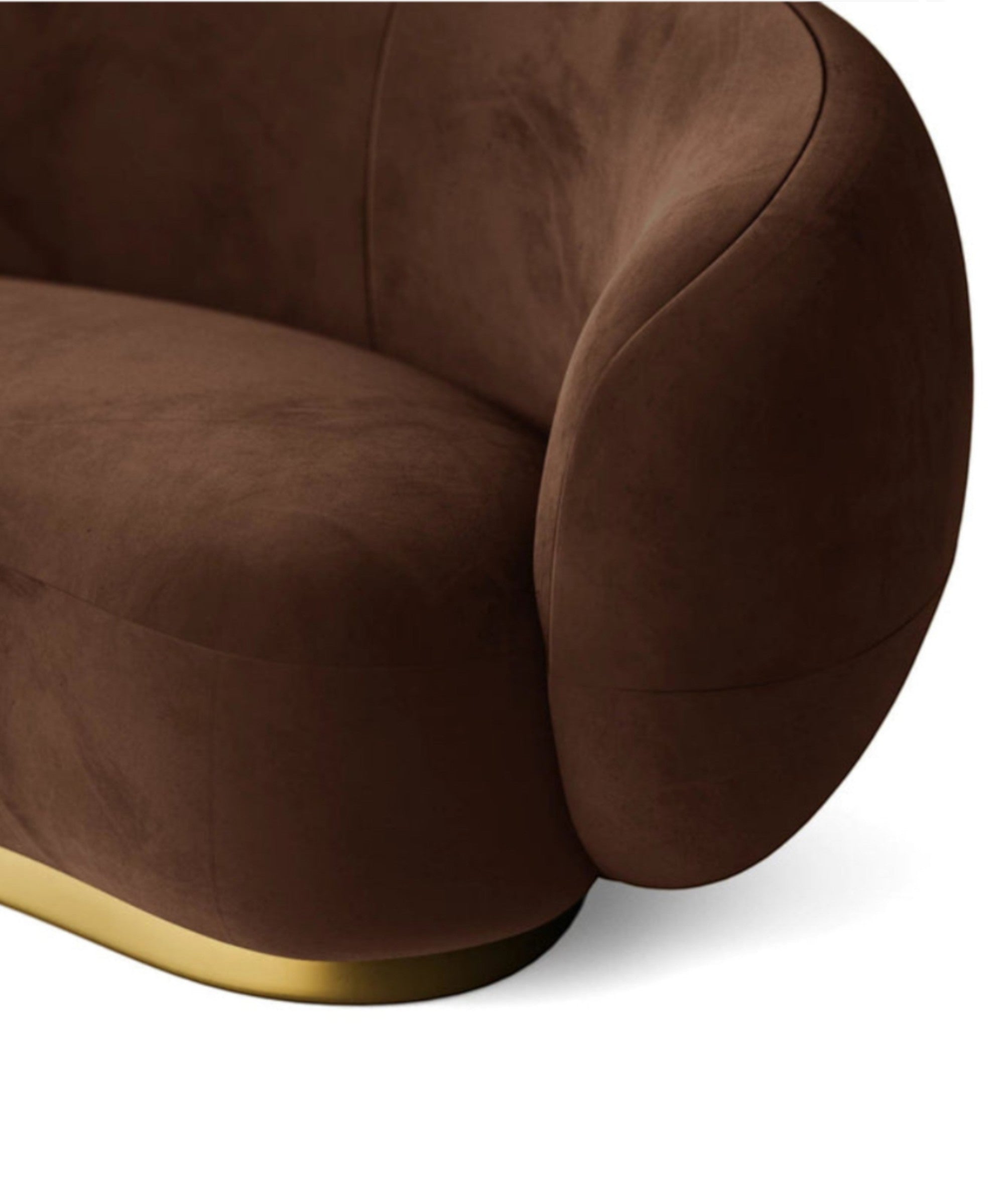 4 Seater Sofa Coffee Brown Velvet