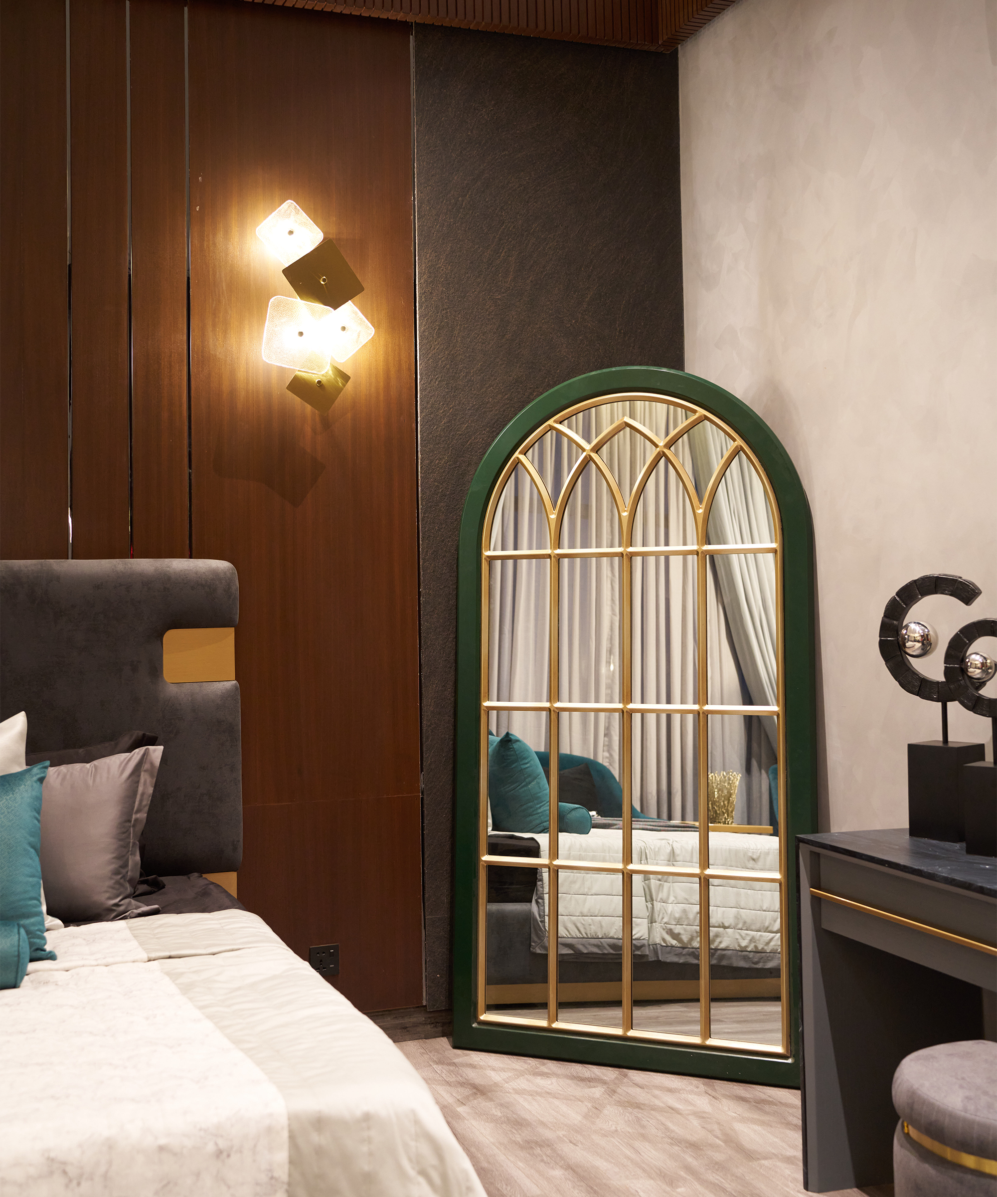 Opulent Green Gilded Mirror