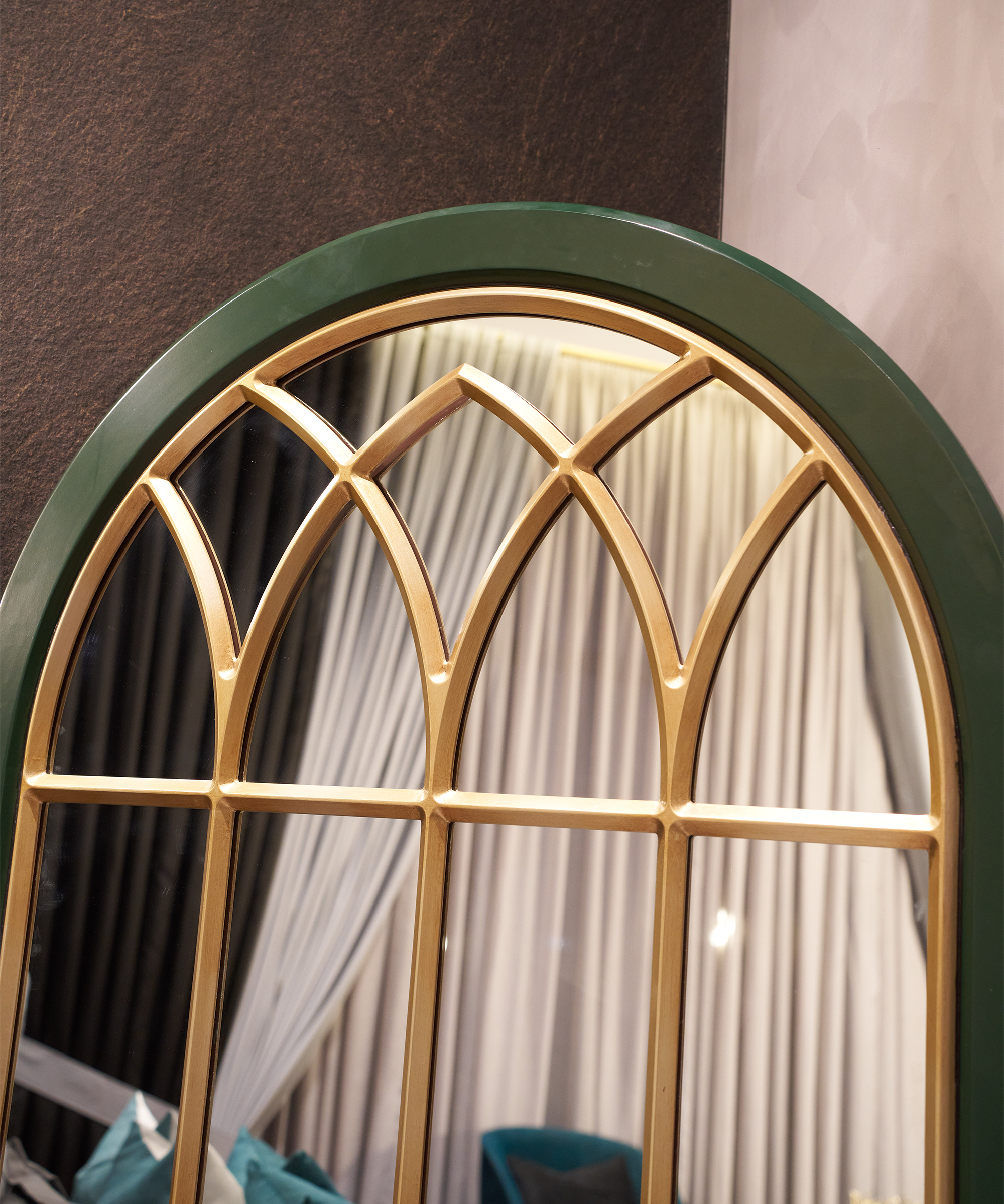 Opulent Green Gilded Mirror