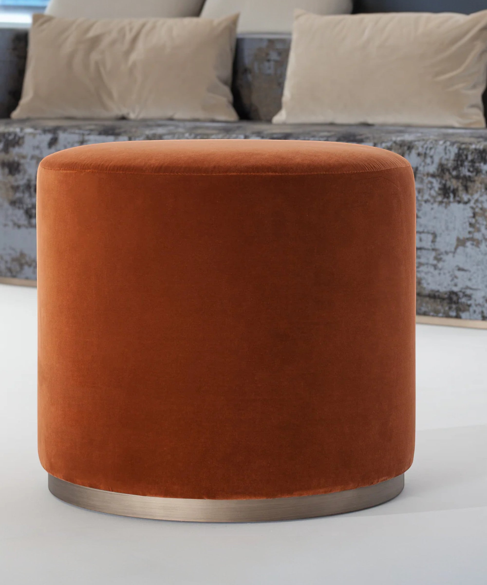 Rustic Velvet Haven pouf