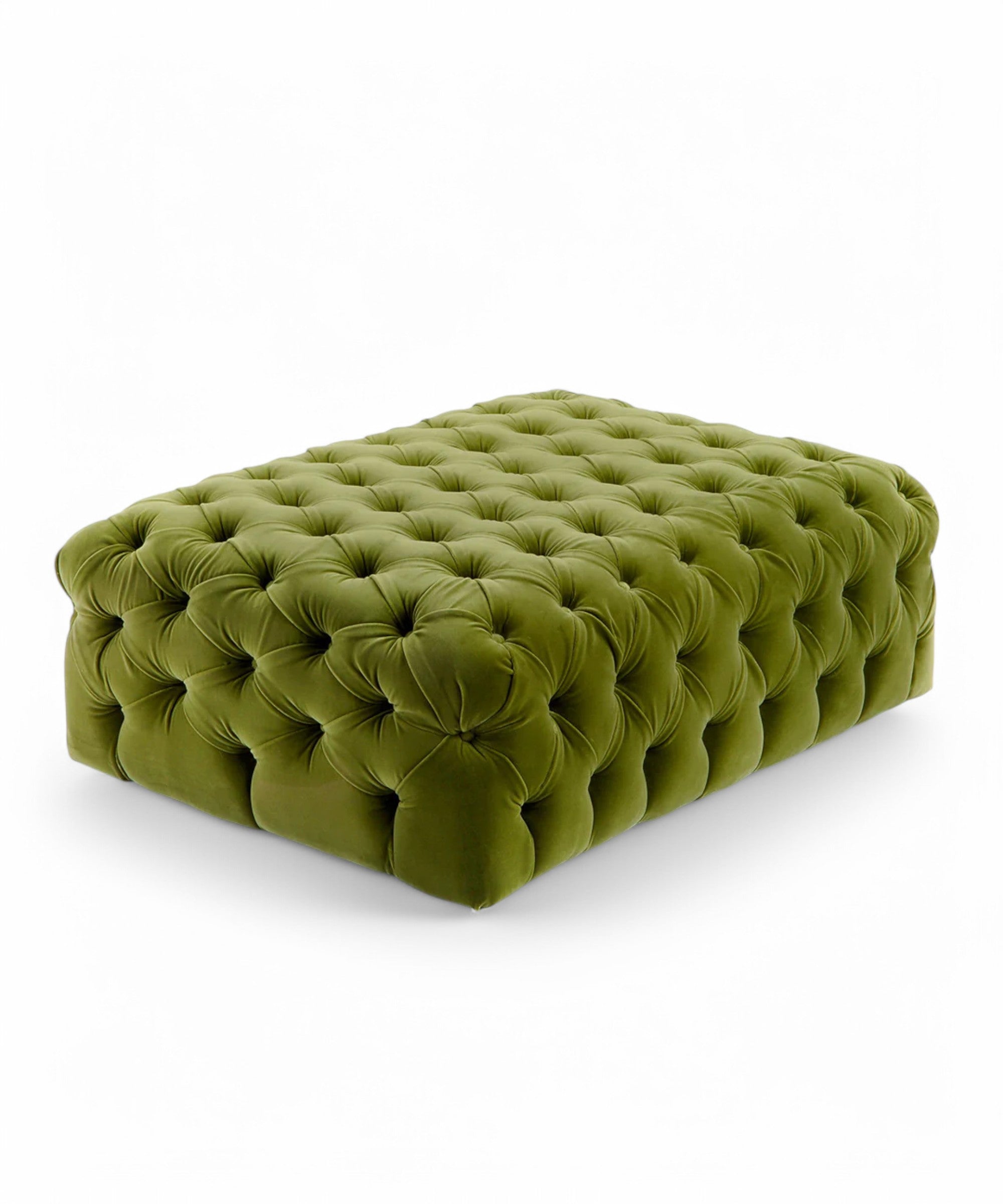 Verdant Buttoned Ottoman