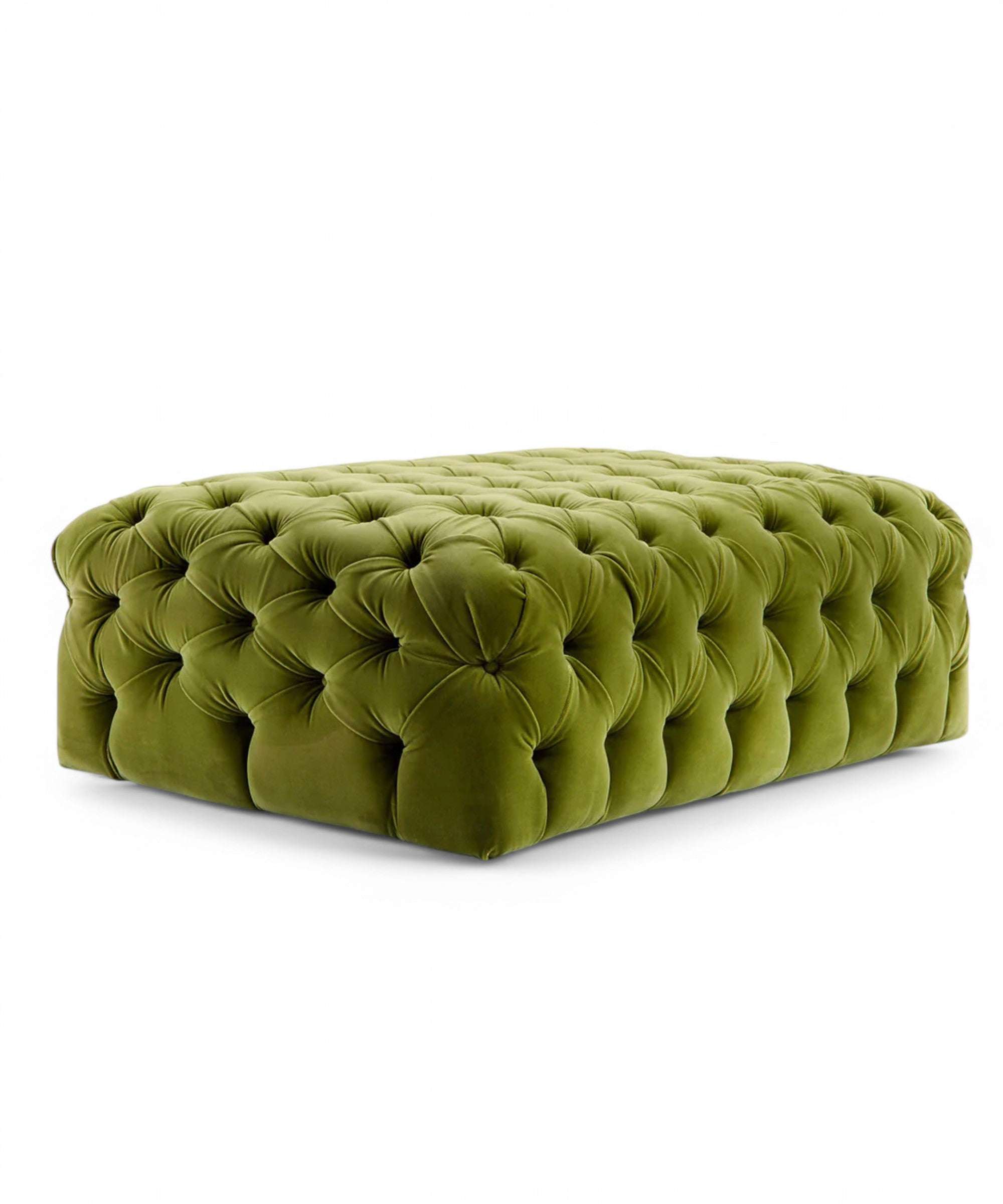 Verdant Buttoned Ottoman